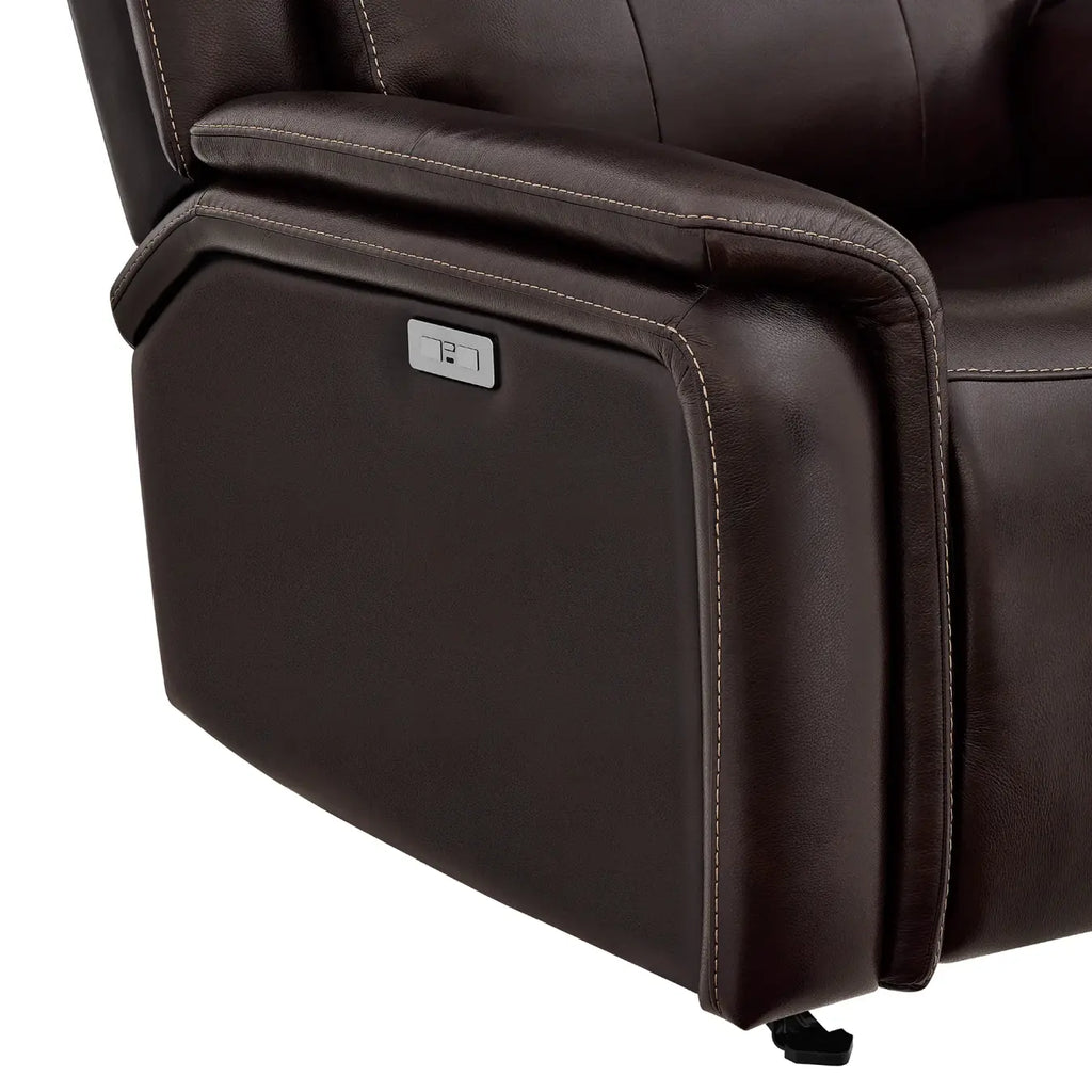 Leather Power Rocker Recliner with Adjustable Headrest