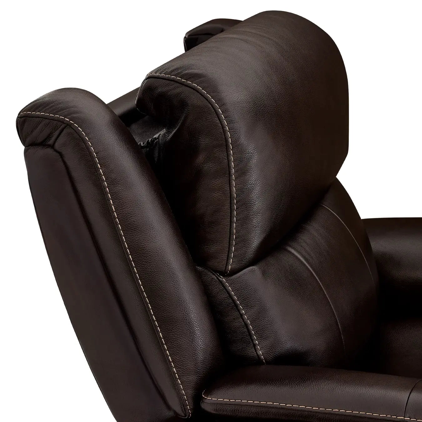 Leather Power Rocker Recliner with Adjustable Headrest