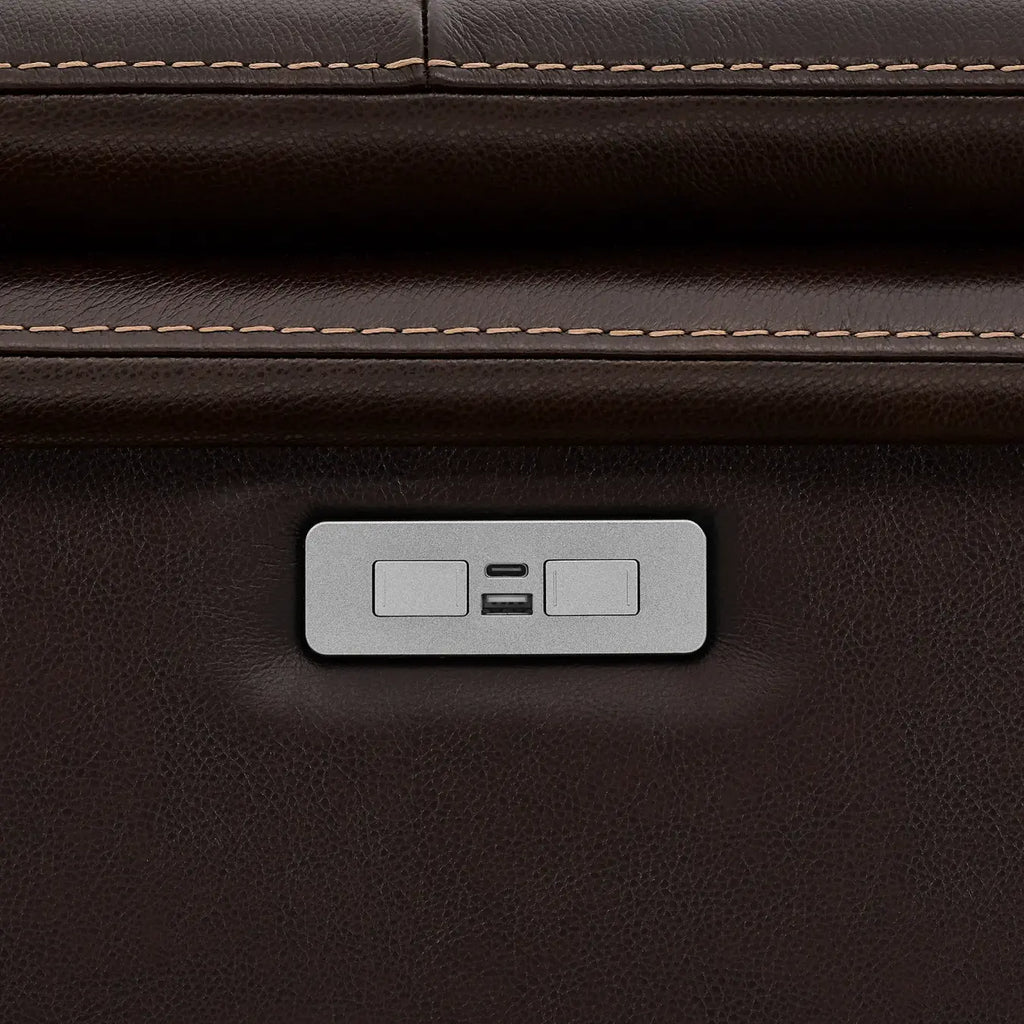 Leather Power Rocker Recliner with Adjustable Headrest