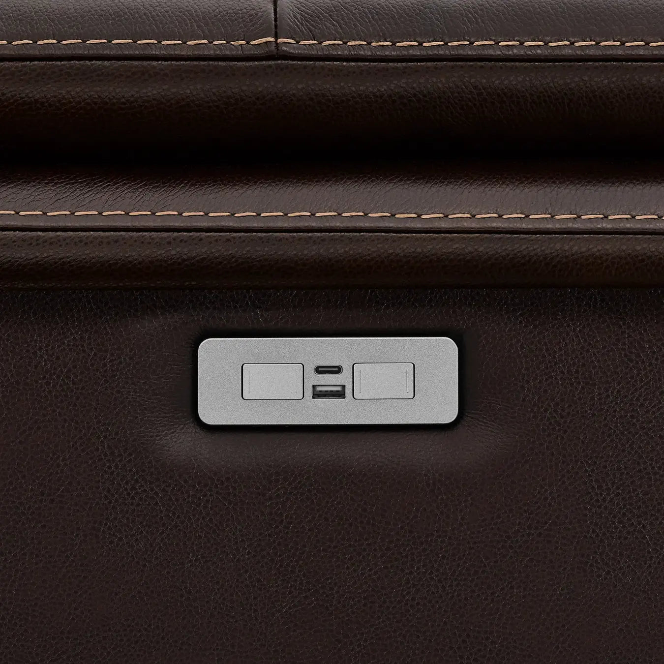 Leather Power Rocker Recliner with Adjustable Headrest