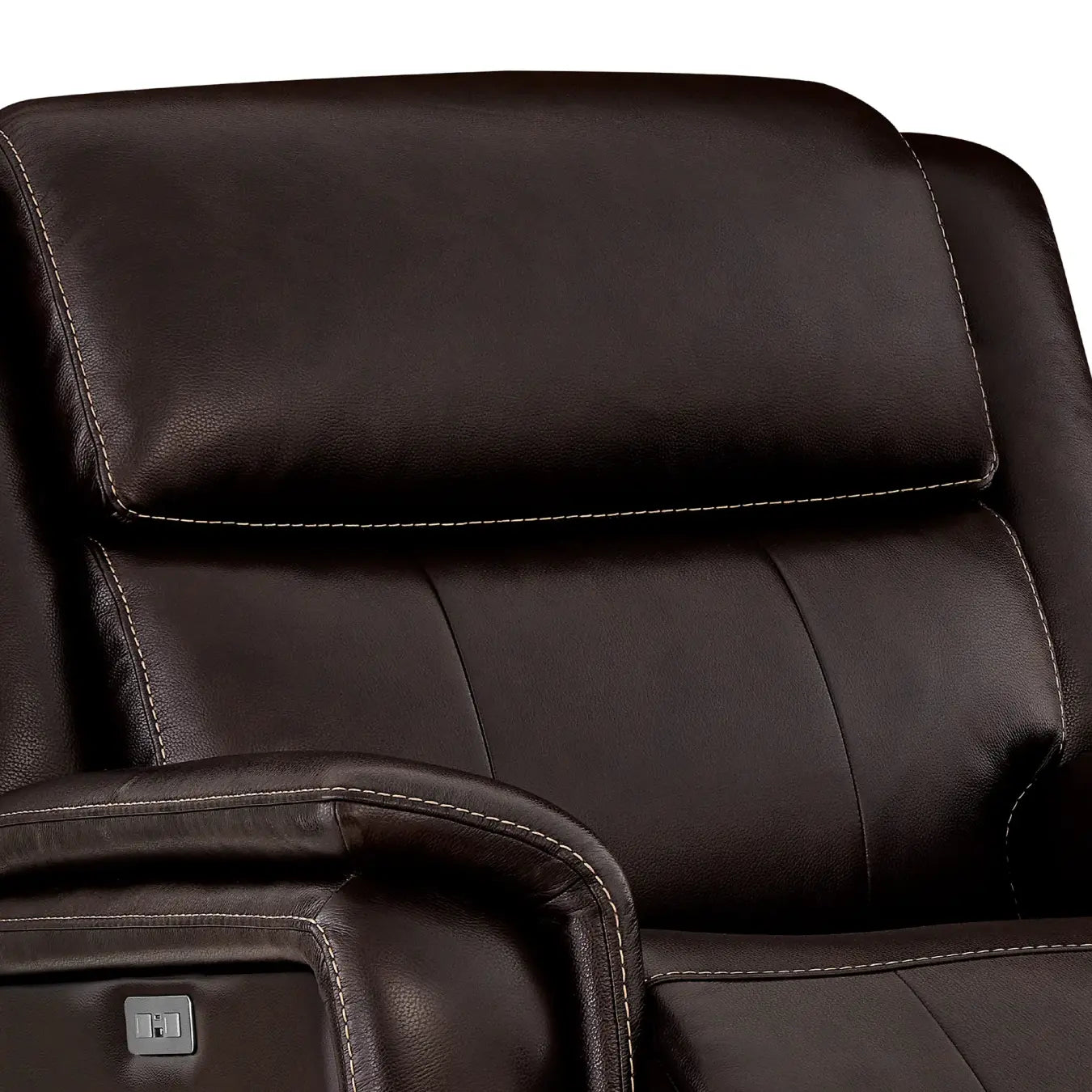 Leather Power Rocker Recliner with Adjustable Headrest